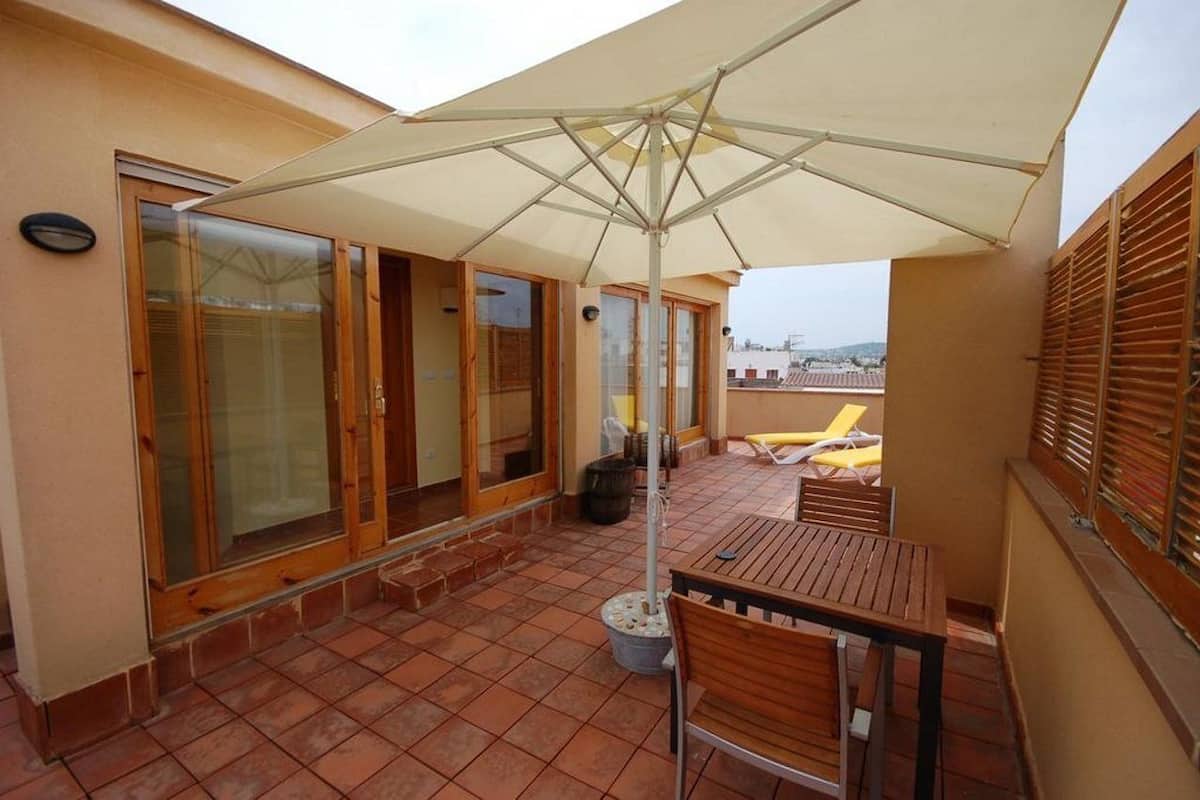 Chambre supérieure double, terrasse | Balcon