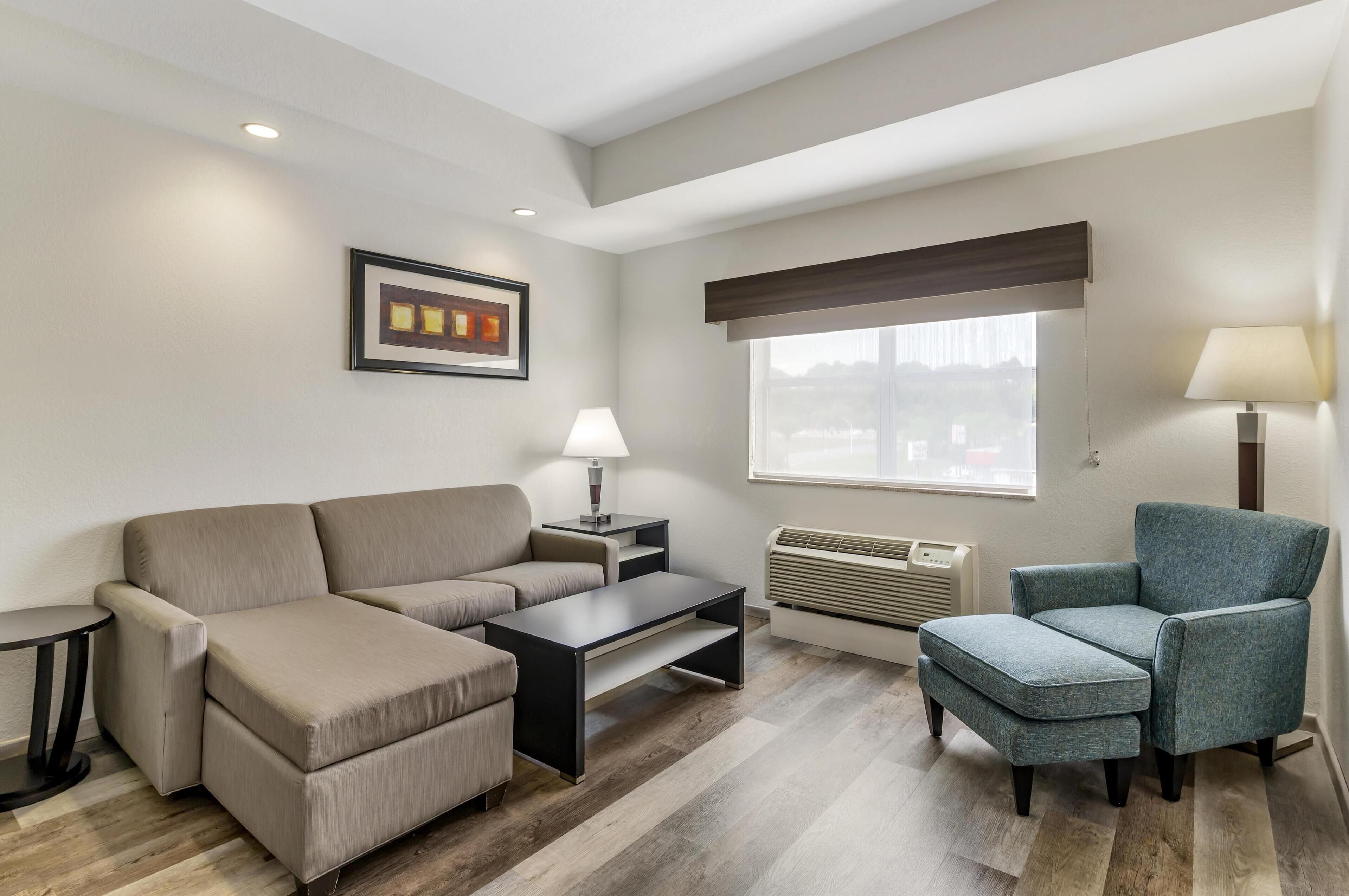 suite, 1 king bed, non smoking, refrigerator & microwave (with sofabed) | 1 bedroom, in-room safe, desk, laptop workspace