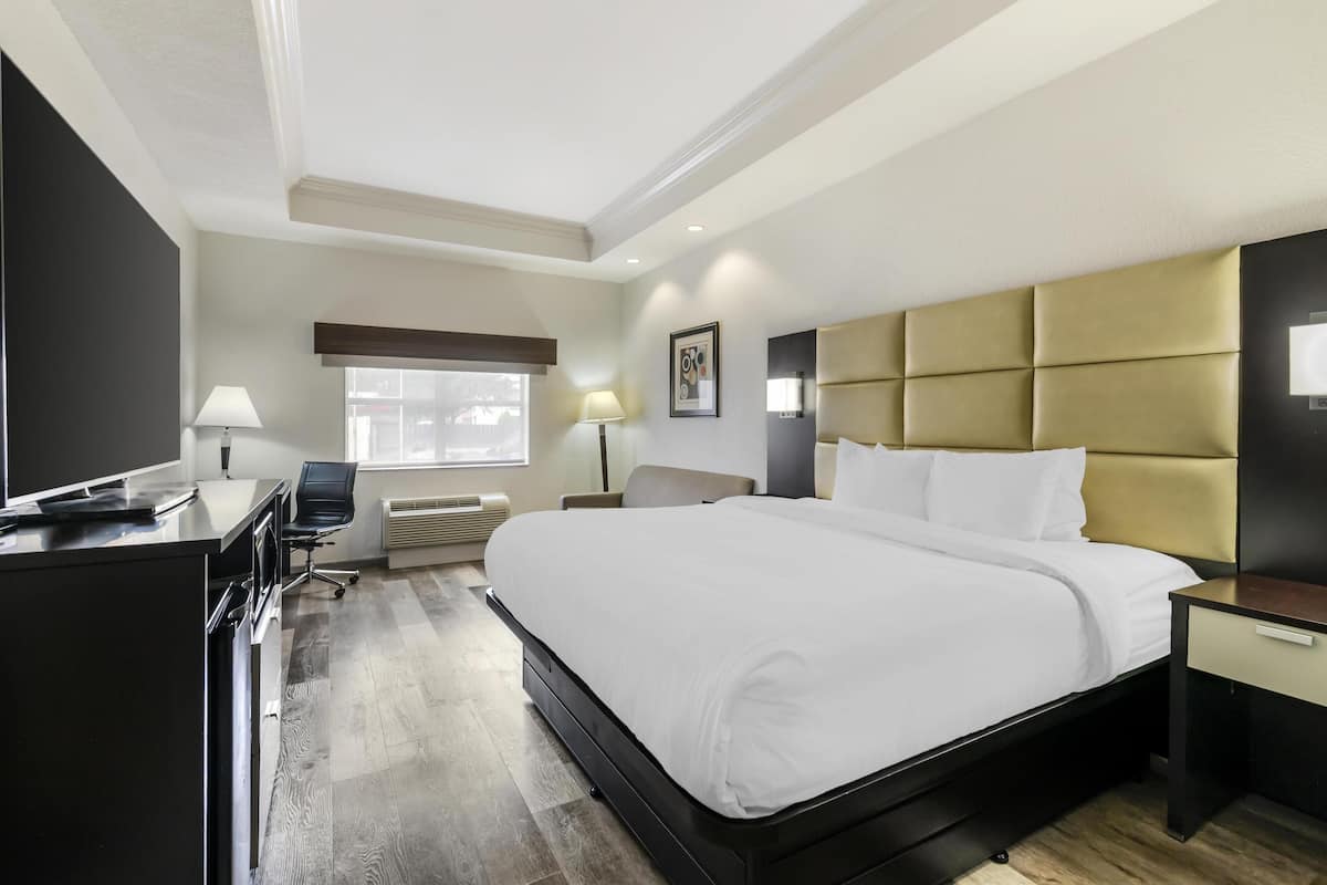 Standard Room, 1 King Bed, Accessible, Bathtub | In-room safe, desk, laptop workspace, iron/ironing board