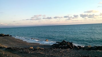 On the beach, white sand