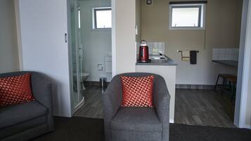 Flat-screen TV, DVD player