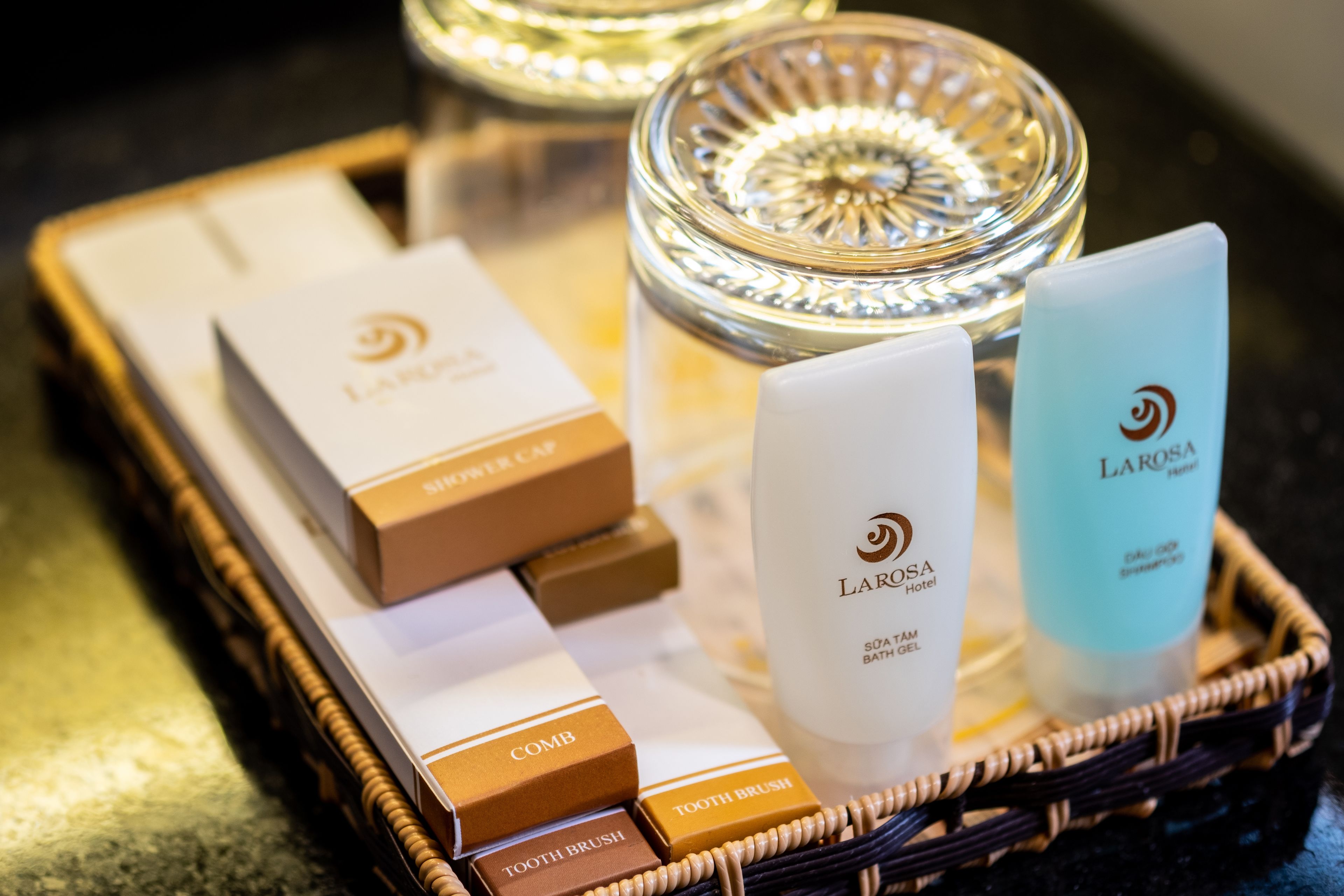 deep-soaking bathtub, rainfall showerhead, free toiletries, hair dryer