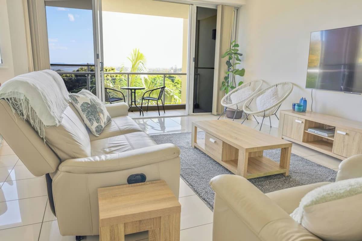 2 Bedroom River View Apartment | Living area | Plasma TV, DVD player