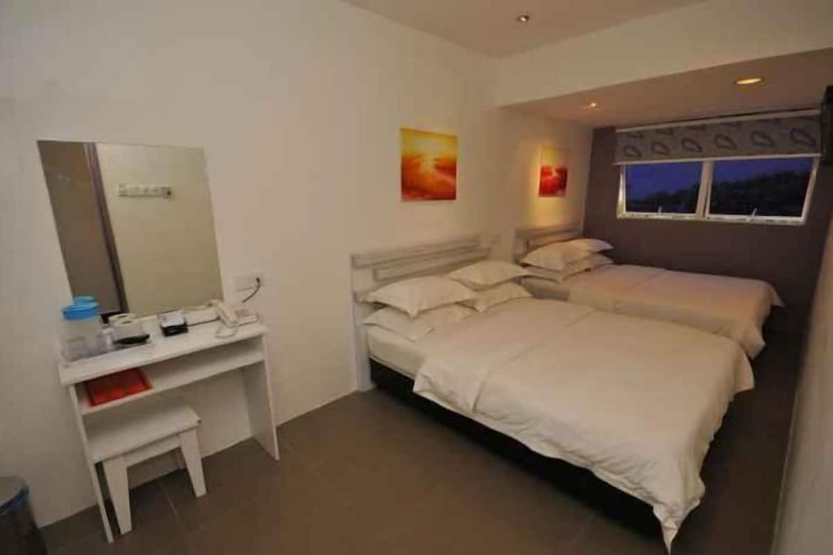 Desk, free WiFi, bed sheets