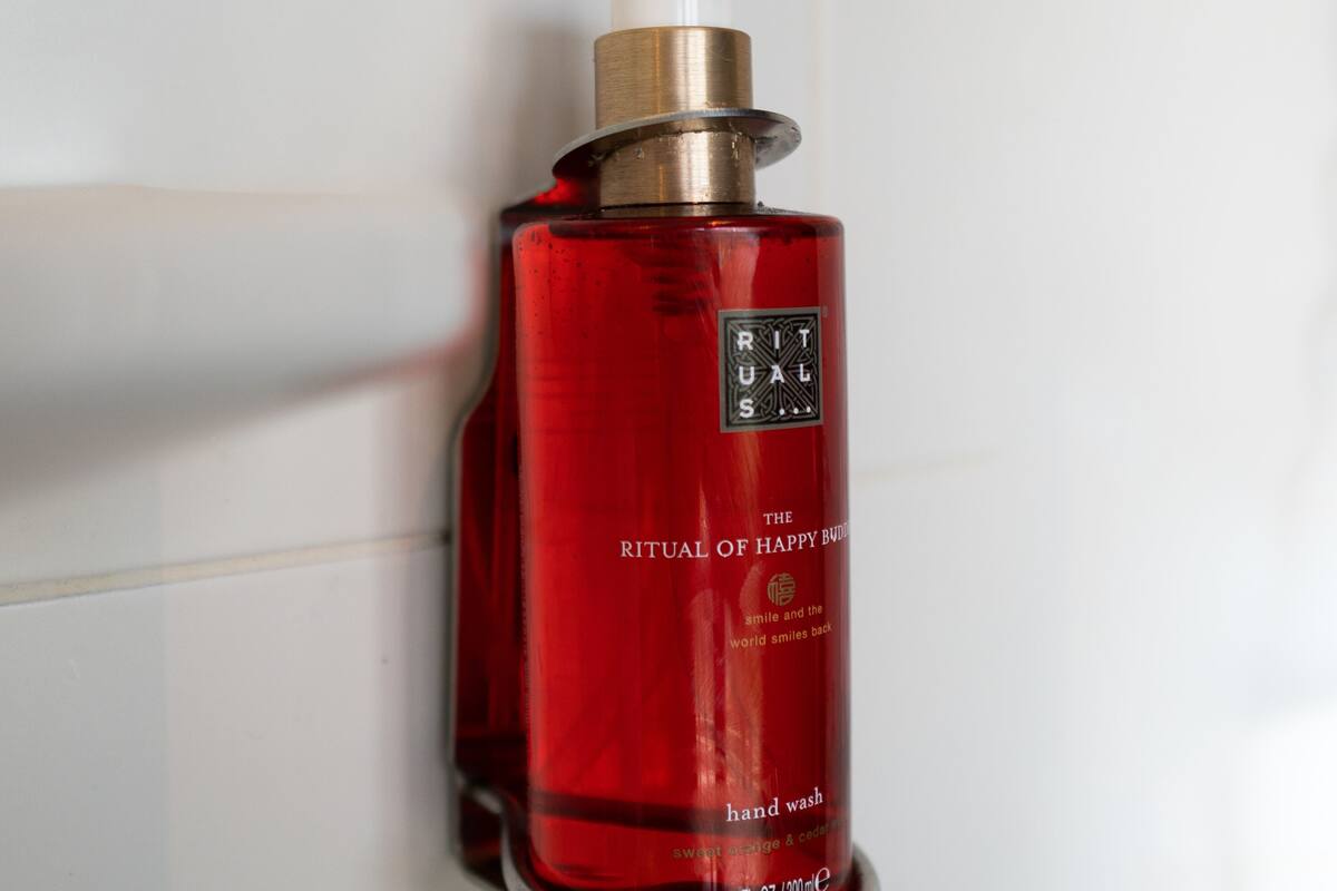 free toiletries, hair dryer, towels, soap