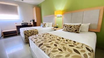 Standard Room, 2 Double Beds, Non Smoking | Premium bedding, in-room safe, desk, blackout drapes
