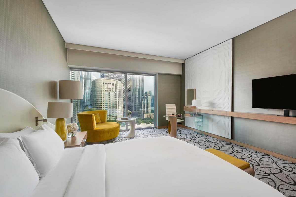 Chambre Luxe, 1 très grand lit, accès au salon club (Burj Khalifa View) | 1 chambre, literie de qualité supérieure, couette en duvet d'oie