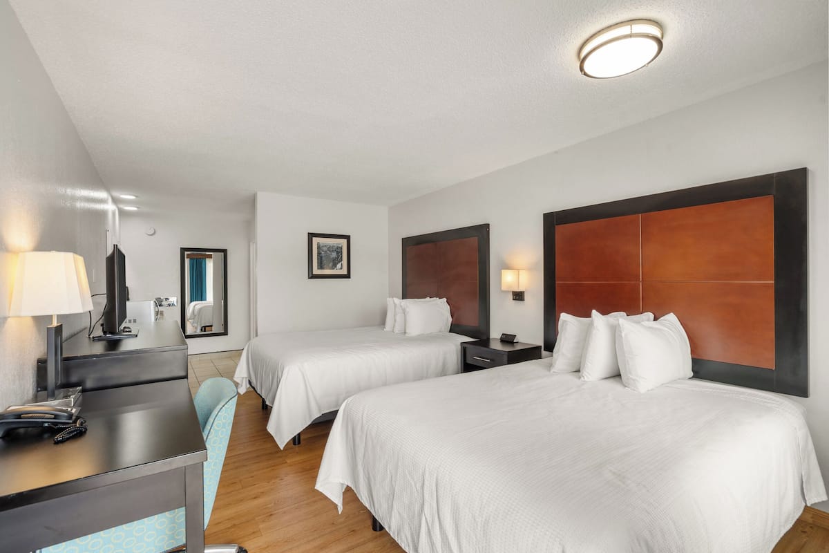 Standard Room, 2 Queen Beds | Desk, iron/ironing board, WiFi (free), bed sheets