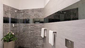 Shower, free toiletries, hair dryer, bidet