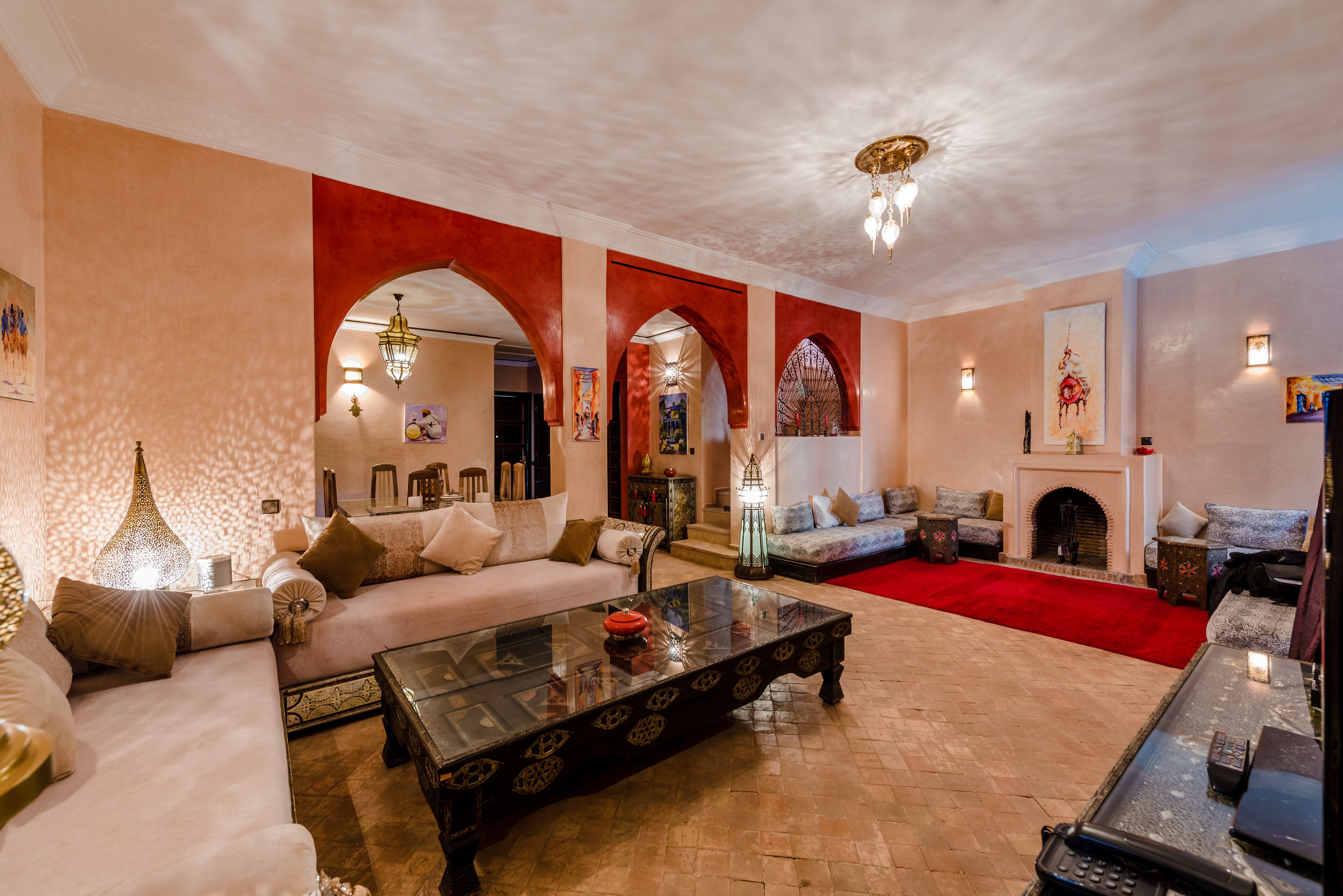 villa, 3 bedrooms, private pool | living room | tv, printers