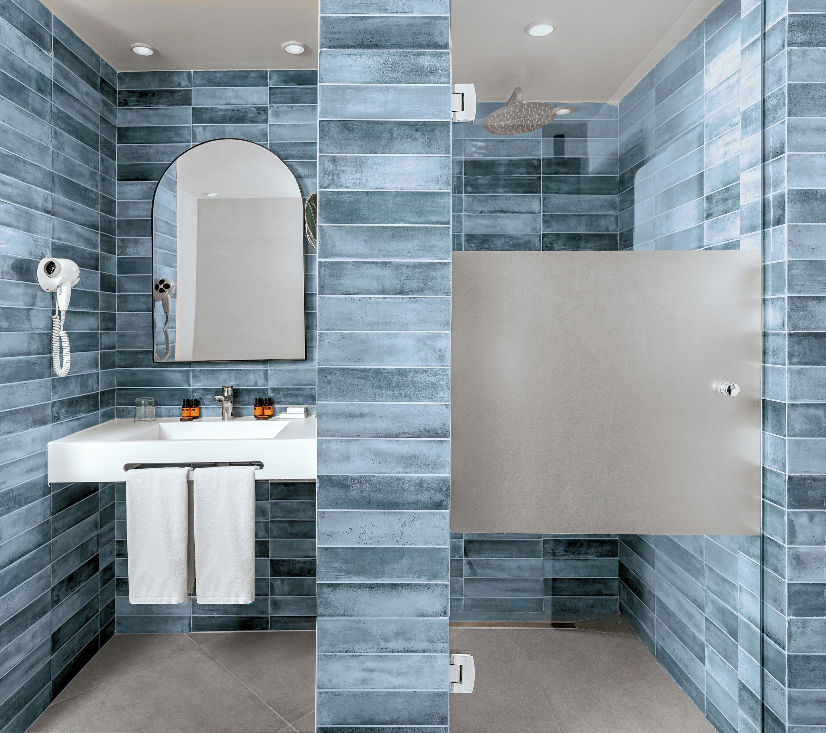 shower, free toiletries, hair dryer, bidet