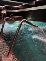 Indoor pool, seasonal outdoor pool, pool umbrellas, sun loungers