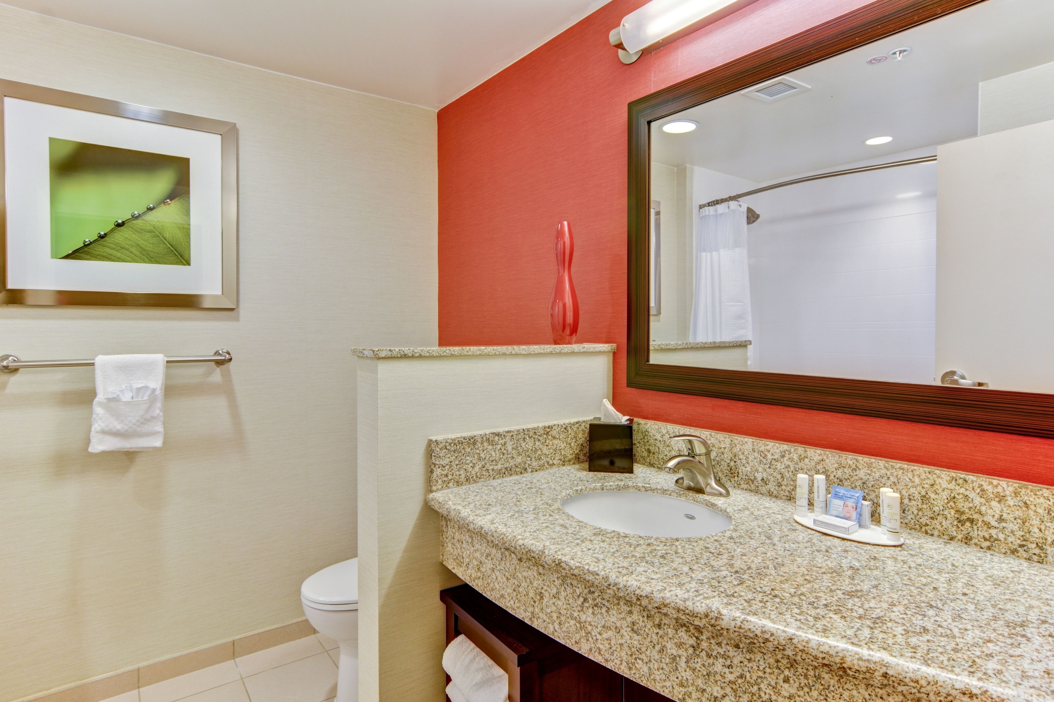 free toiletries, hair dryer, towels