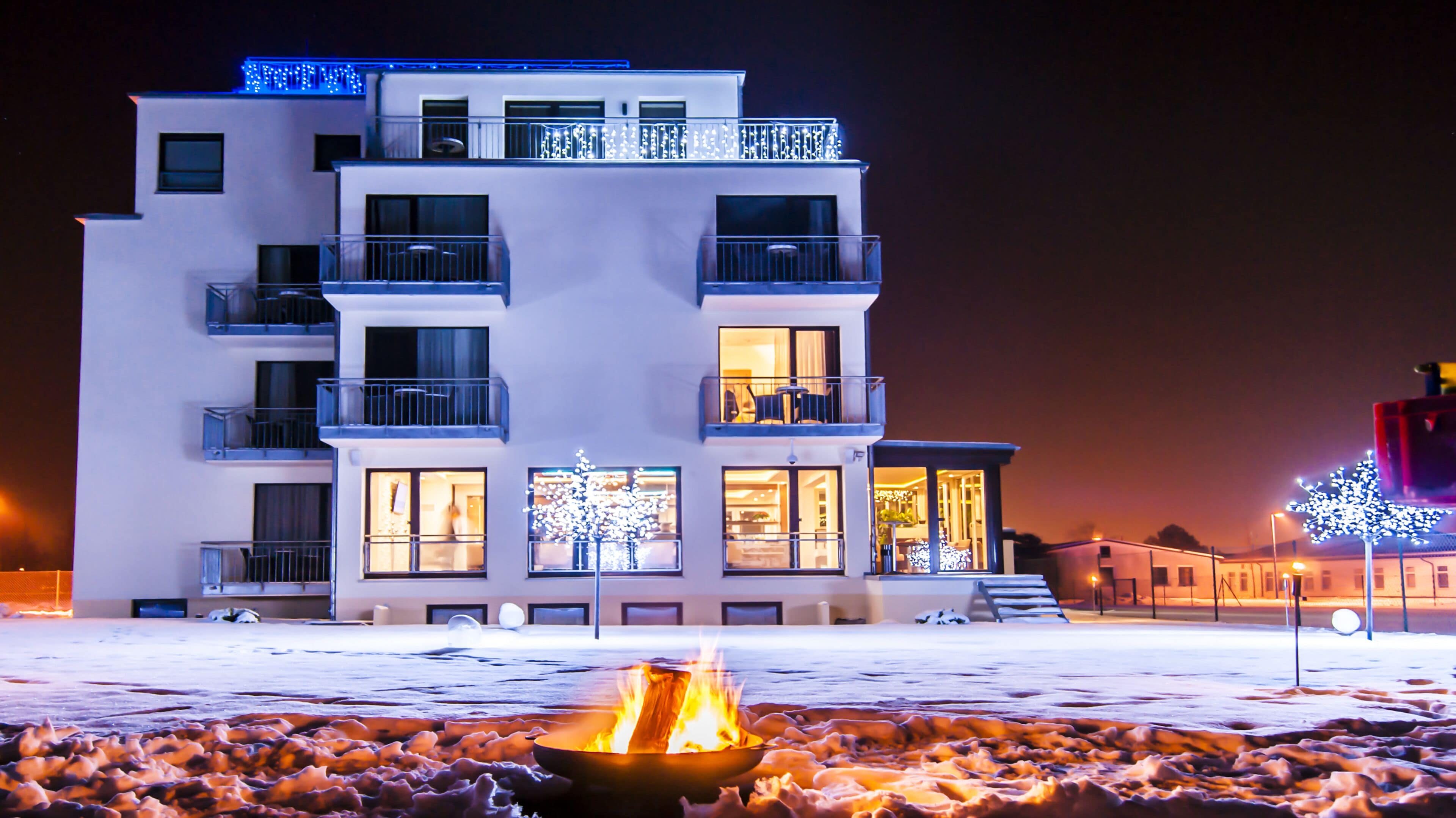 front of property – evening/night