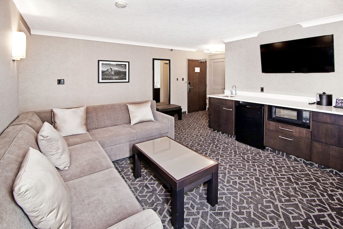 suite, 1 king bed with sofa bed, non smoking, hot tub (with sofabed) | in-room safe, desk, blackout curtains, iron/ironing board