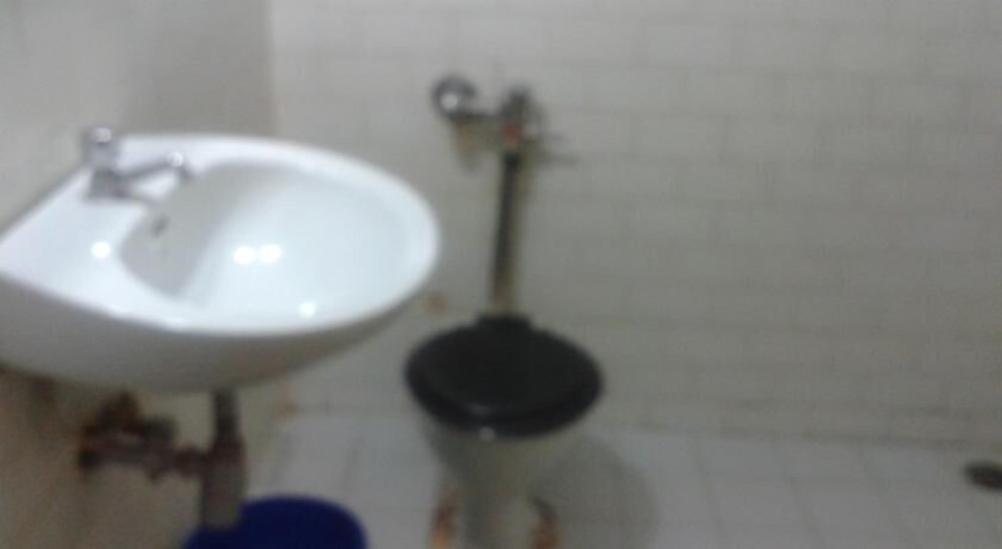 Une salle de bain avec un lavabo et des toilettes.