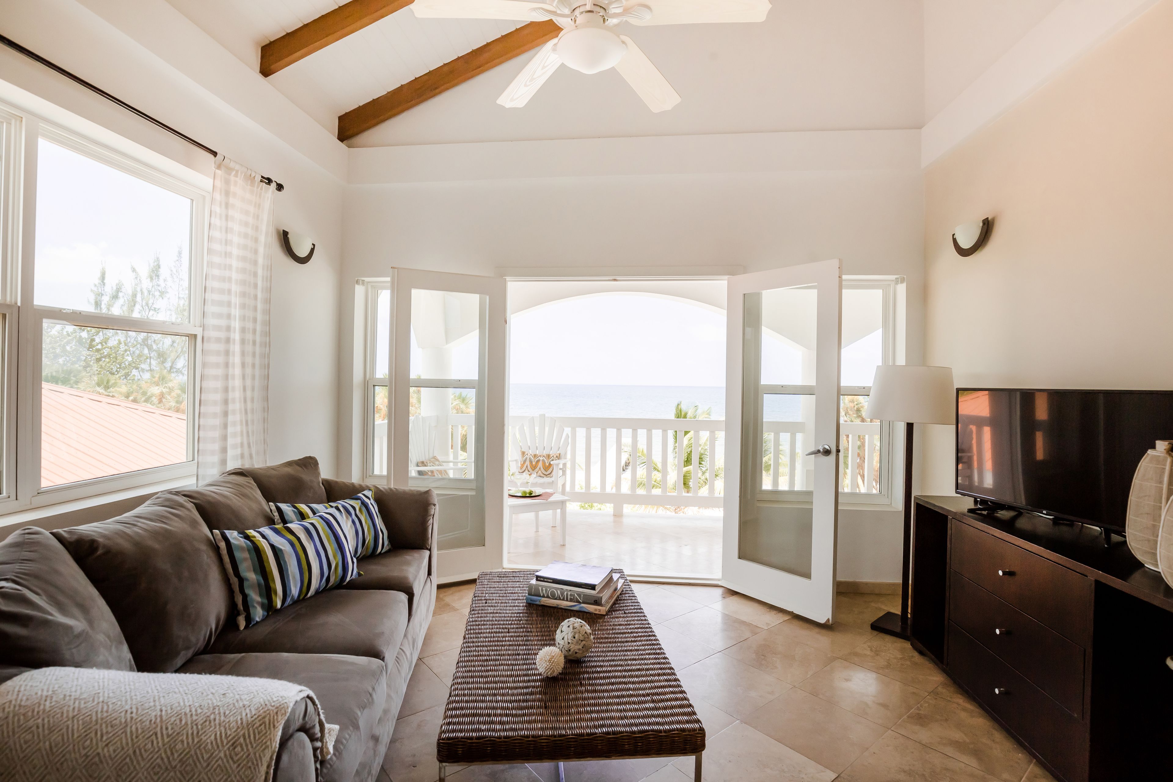 two bedroom ocean view | living area | 42-inch lcd tv with cable channels, tv