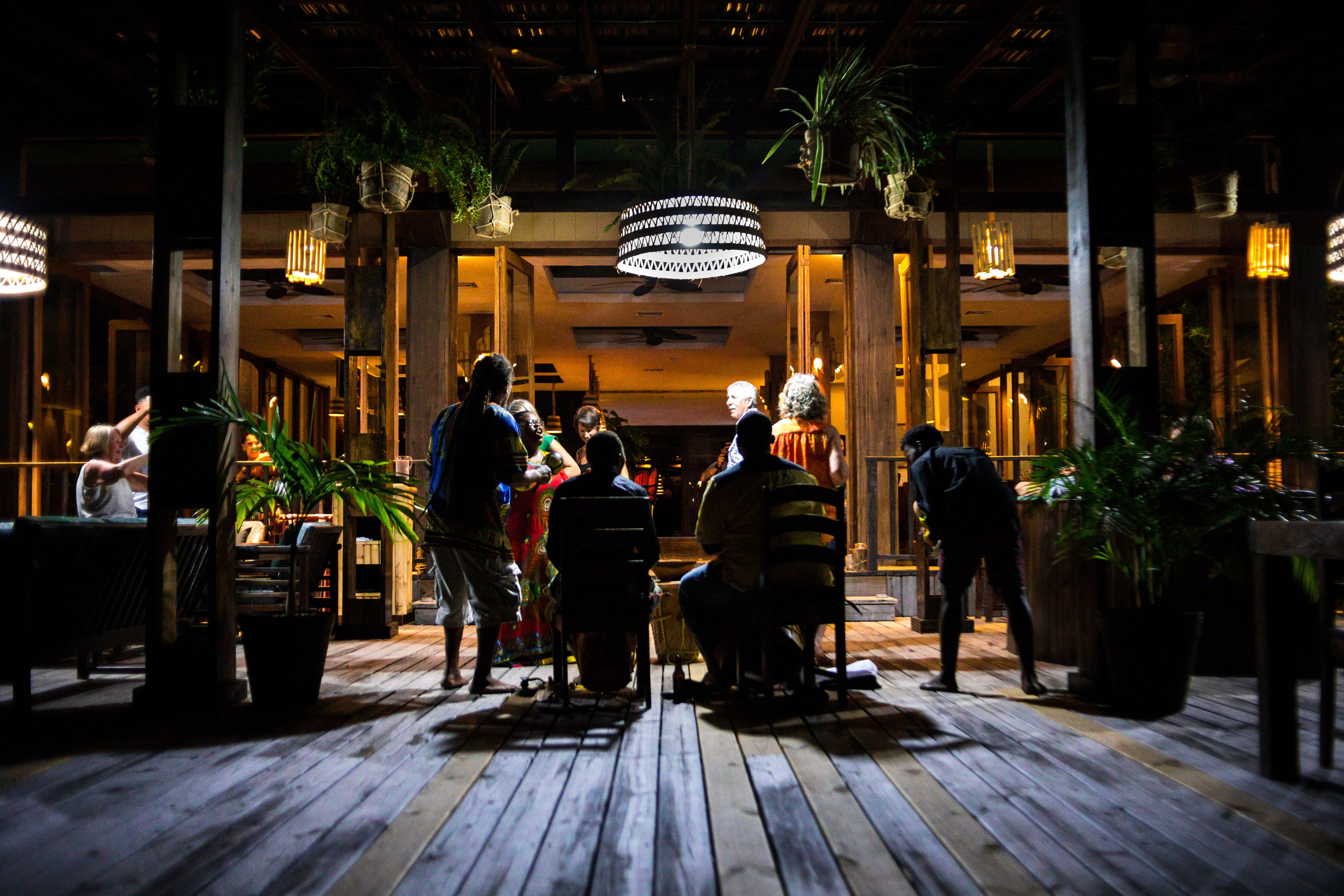 outdoor banquet area