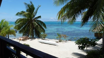 On the beach, white sand, kayaking