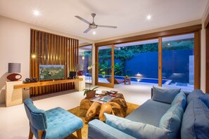 Villa, 2 Bedrooms, Private Pool | Living area | Flat-screen TV, DVD player - Maca Villas & Residence, Umalas (Kerobokan)