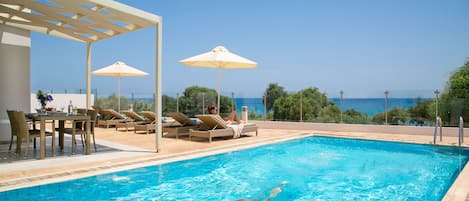 Luxury Villa, 4 Bedrooms, Private Pool, Ocean View | Terrace/patio