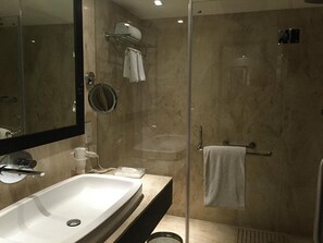 Deluxe Suite | Bathroom | Shower, free toiletries, hair dryer, slippers