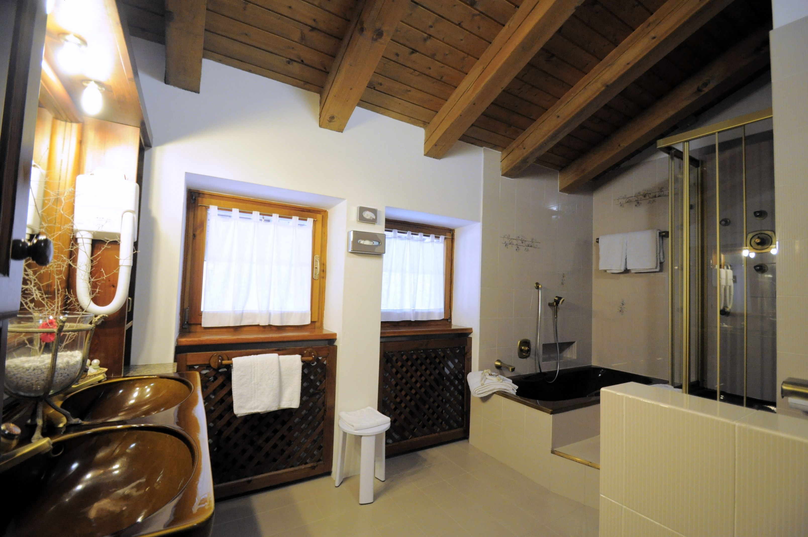 free toiletries, hair dryer, slippers, towels