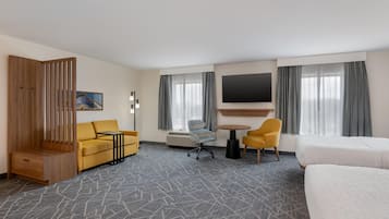 Studio Suite, 2 Queen Beds | Living area | Flat-screen TV, pay movies