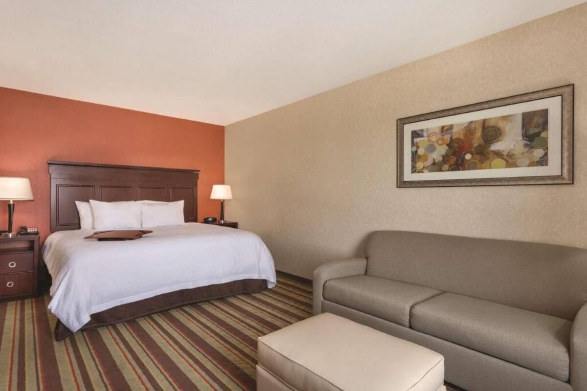 In-room safe, desk, laptop workspace, blackout drapes