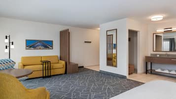 Studio Suite, 1 King Bed | Living area | Flat-screen TV, pay movies