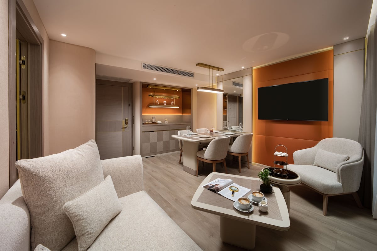 Familie suite, bad | 1 slaapkamer, luxe beddengoed, donzen dekbedden, Tempur Pedic-bedden
