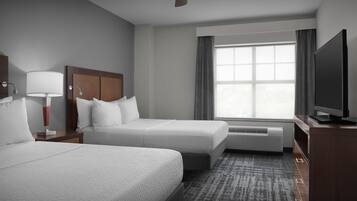 Blackout drapes, iron/ironing board, travel crib, free rollaway beds