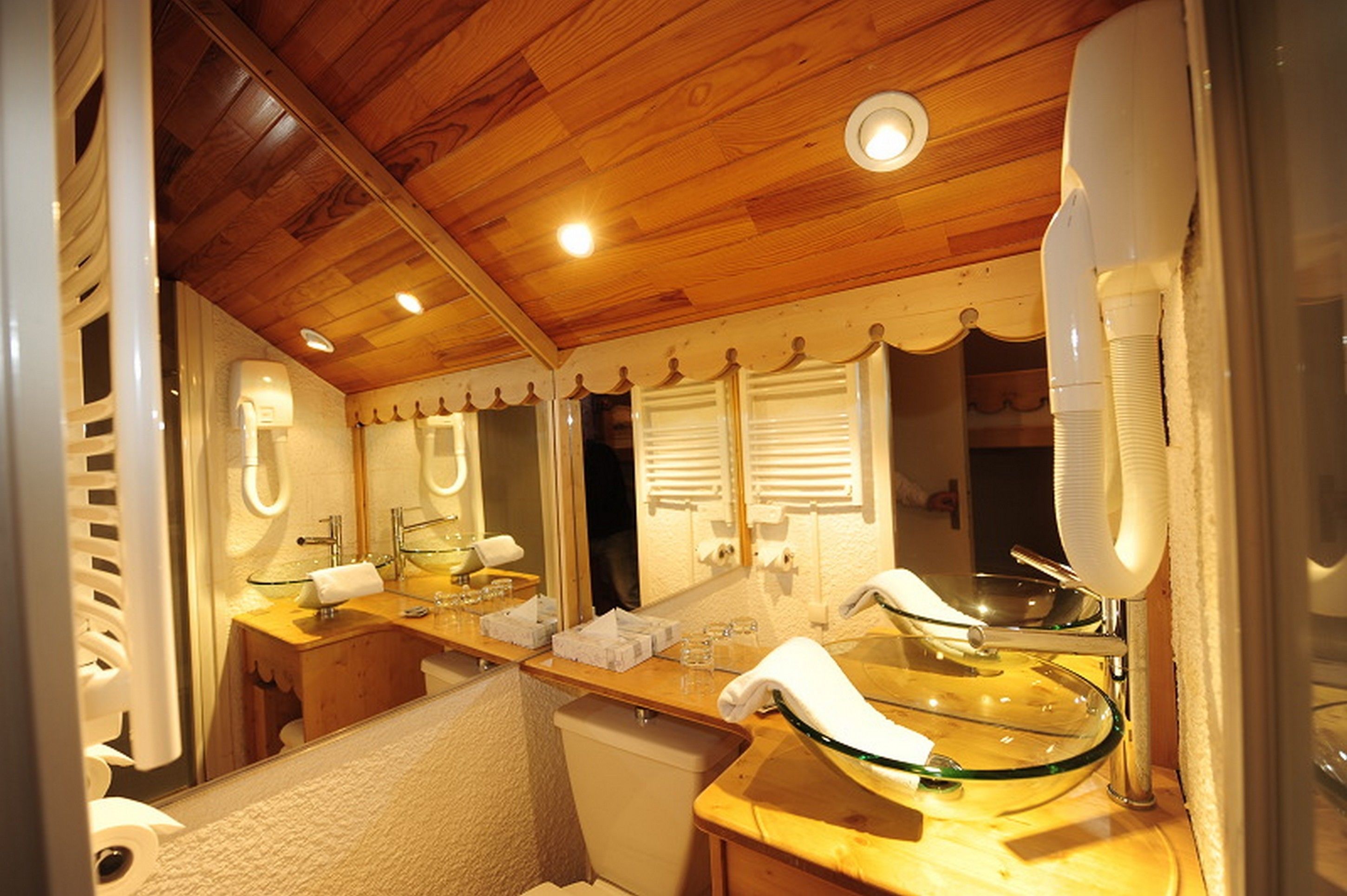 free toiletries, hair dryer, towels, shampoo