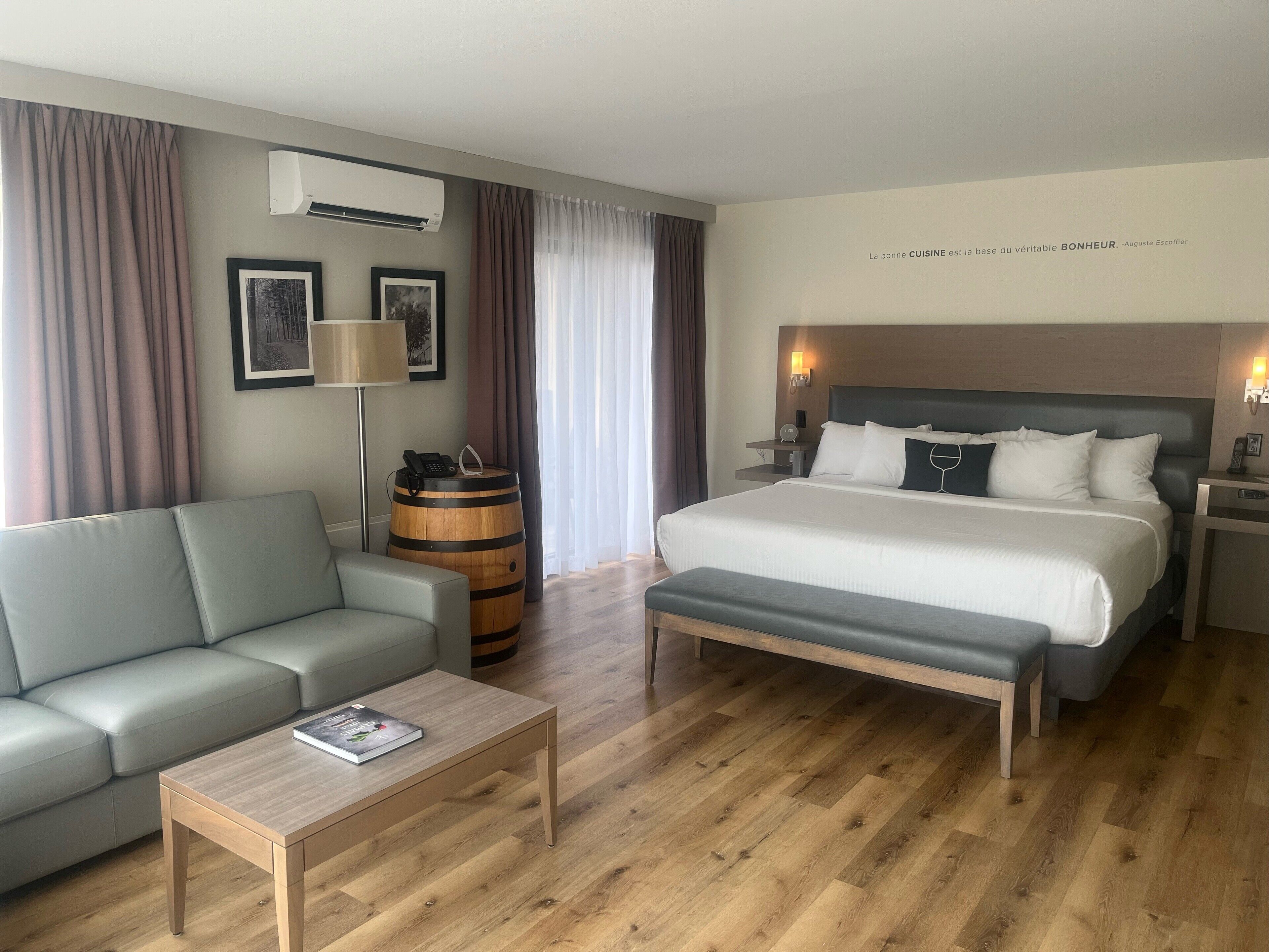 desk, blackout curtains, soundproofing, iron/ironing board