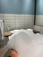 Shower, free toiletries, hair dryer, bathrobes