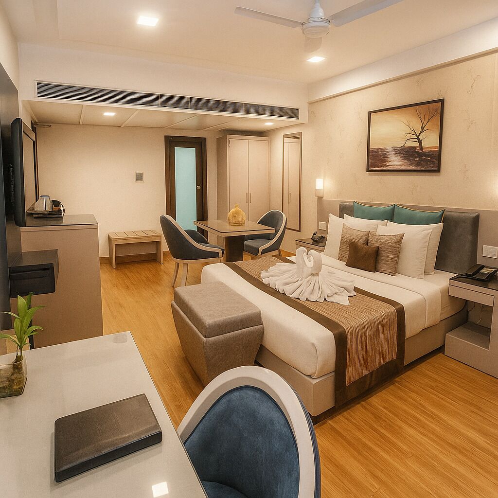 高级双人房 | 客房内保险箱、办公桌、熨斗/熨板、免费 WiFi