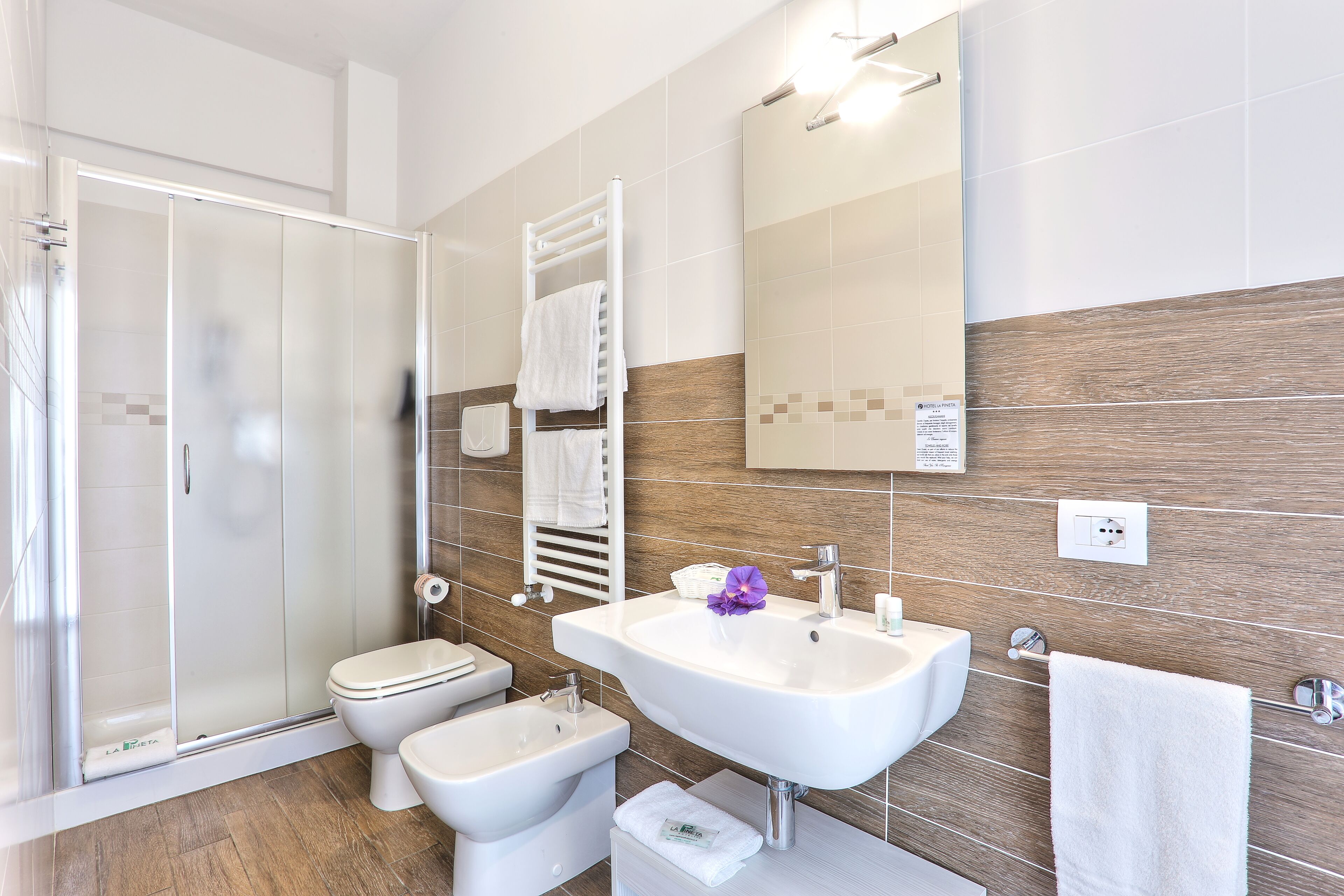 superior double or twin room, terrace | bathroom | shower, free toiletries, hair dryer, bidet