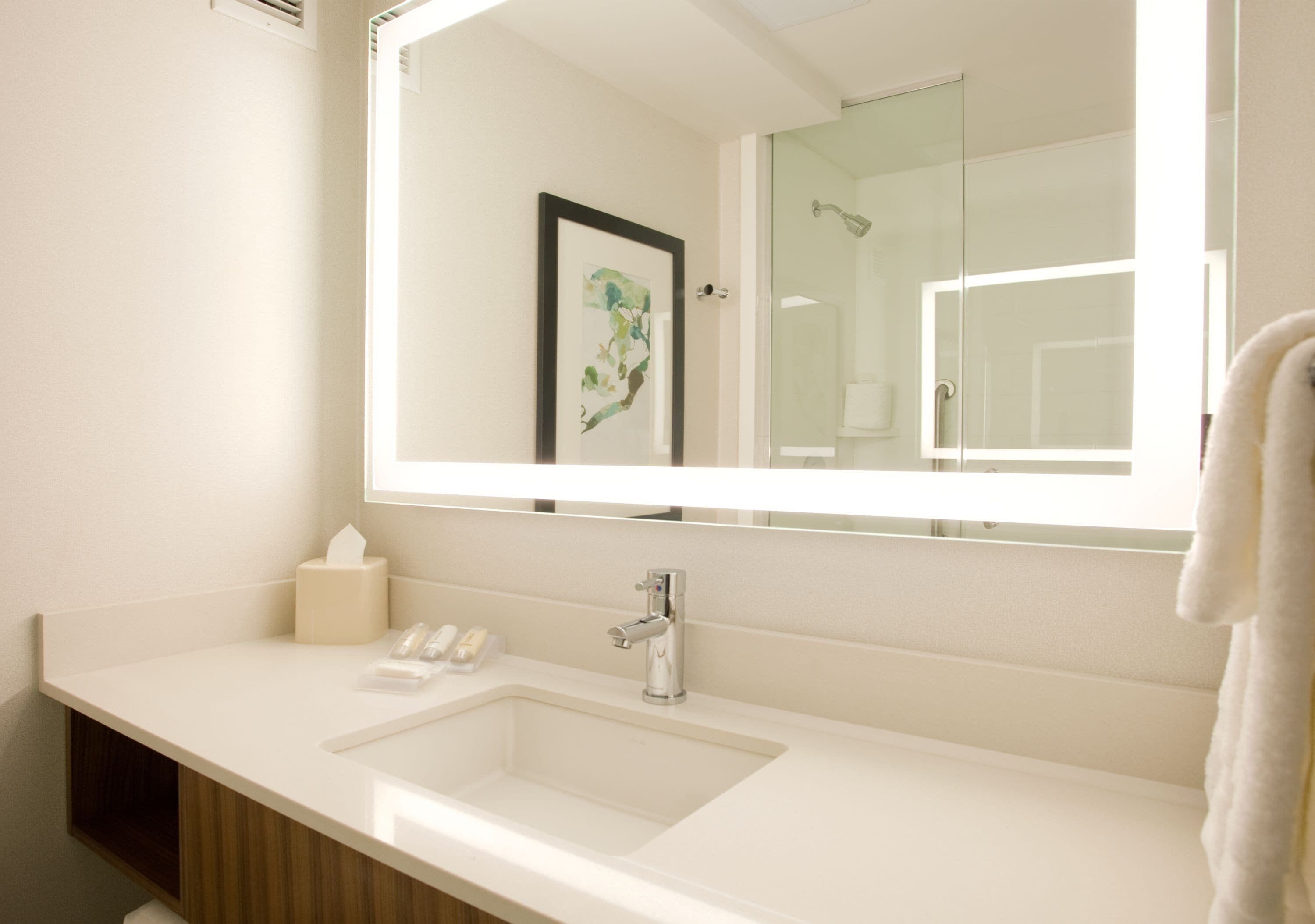 Bathroom | Shower, free toiletries, hair dryer, towels
