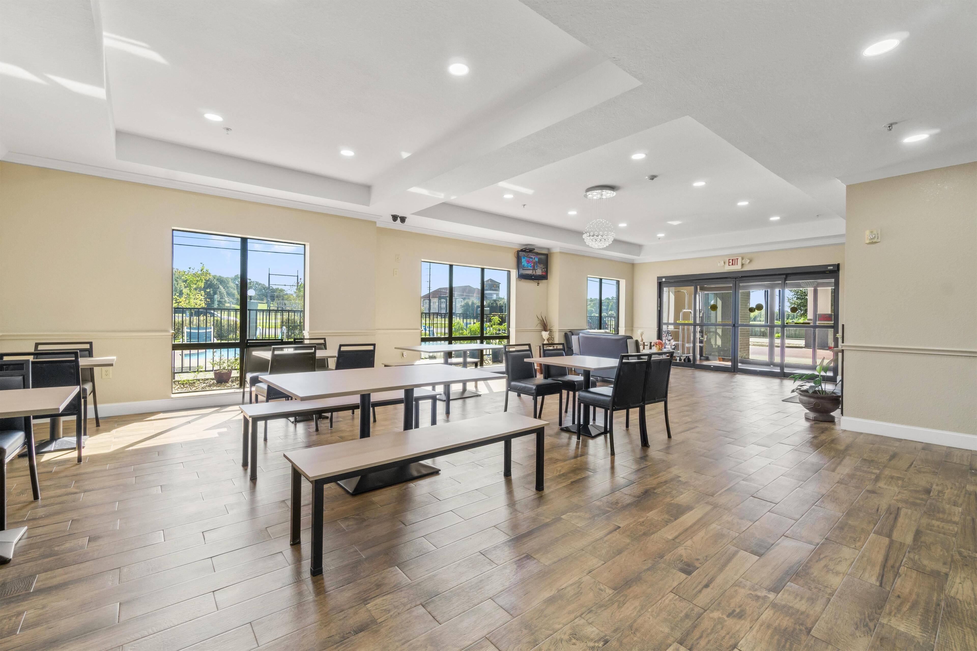 Free daily self-service breakfast 