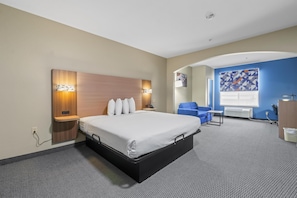 Premium bedding, individually furnished, desk, laptop workspace