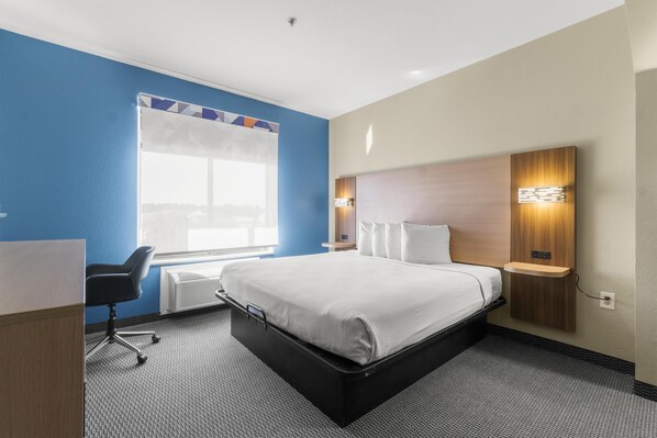 Ropa de cama de alta calidad, muebles diferentes y escritorio 