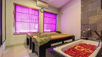 Couples treatment rooms, hot stone massages, body scrubs, facials