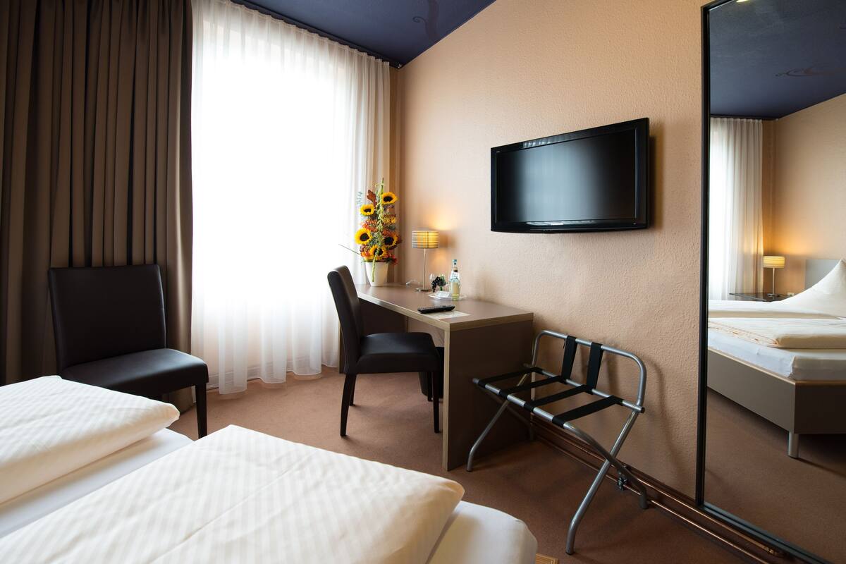 Double Room, Non Smoking (Breakfast Excluded) | Hypo-allergenic bedding available, in-room safe, desk, blackout drapes
