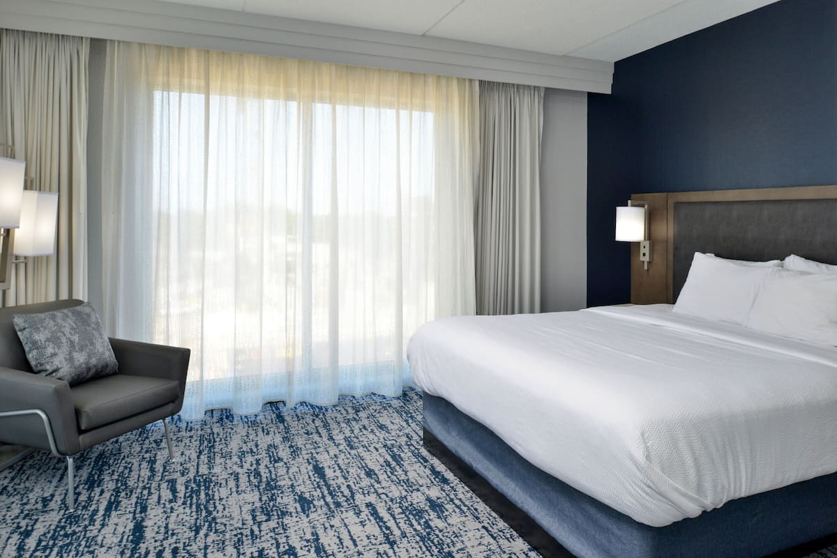 Suite, 1 Bedroom | Desk, laptop workspace, blackout drapes, iron/ironing board