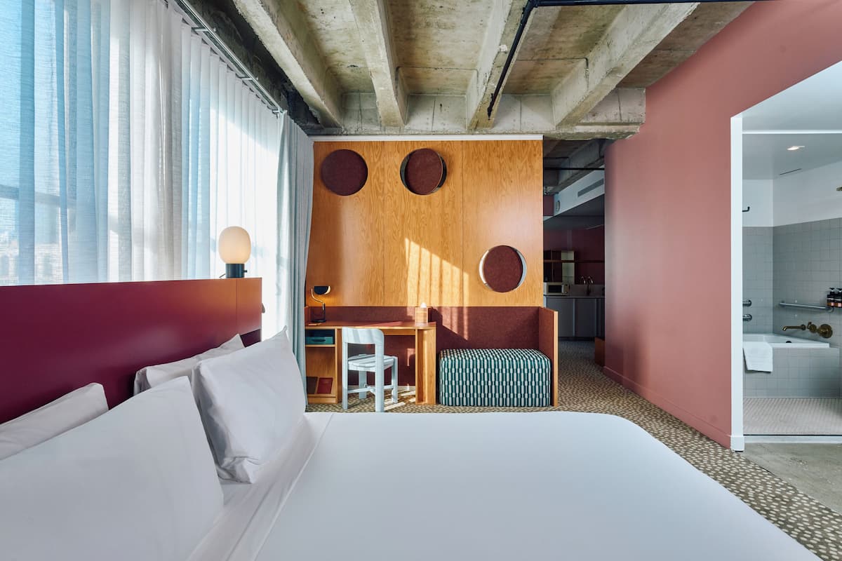 Tri Queen Suite (Self Check-in) | Premium bedding, in-room safe, desk, blackout drapes