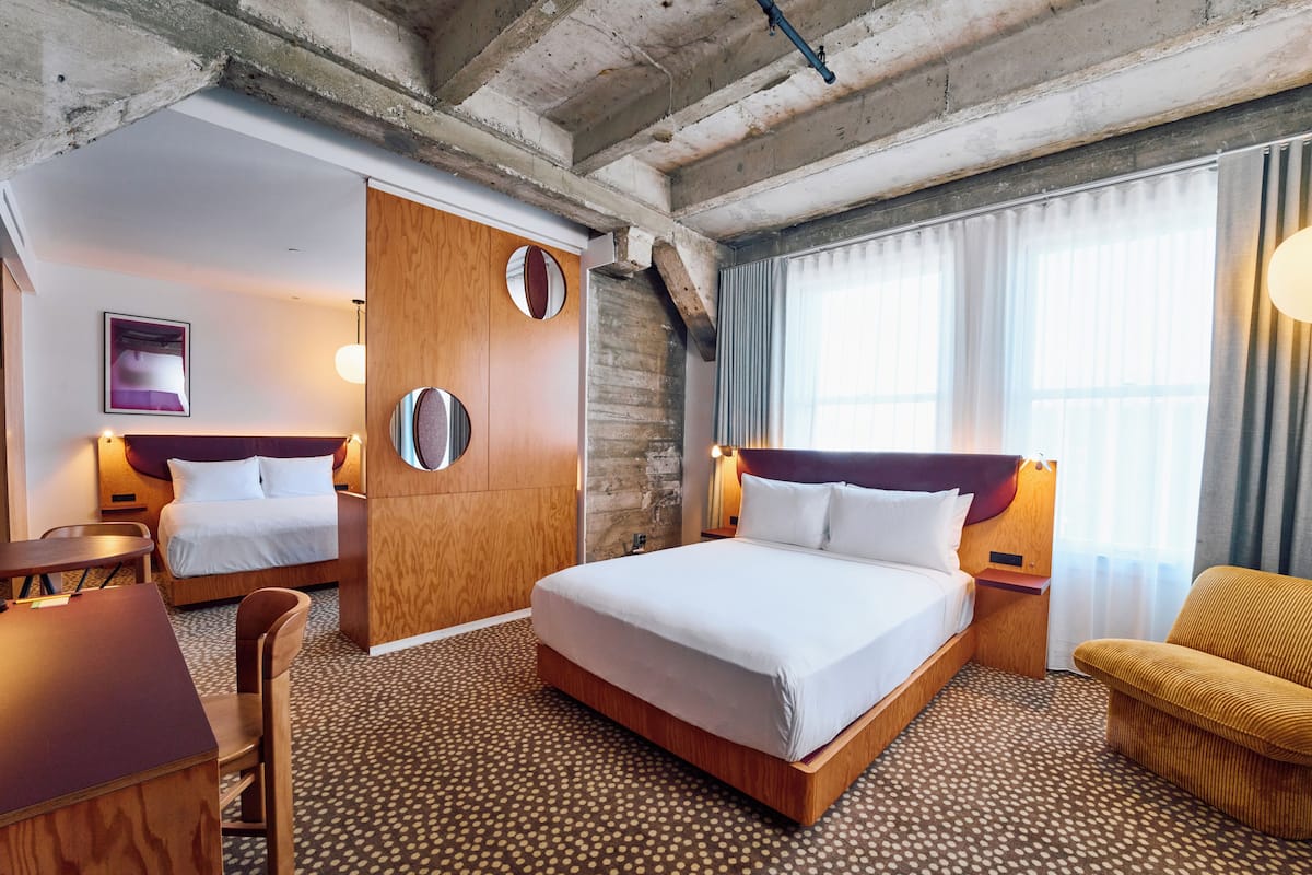 Double Queen Suite (Self Check-in) | Premium bedding, in-room safe, desk, blackout drapes