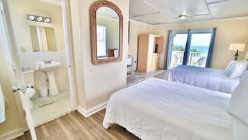 Standard Room, 2 Double Beds, Beach View | Premium bedding, bed sheets