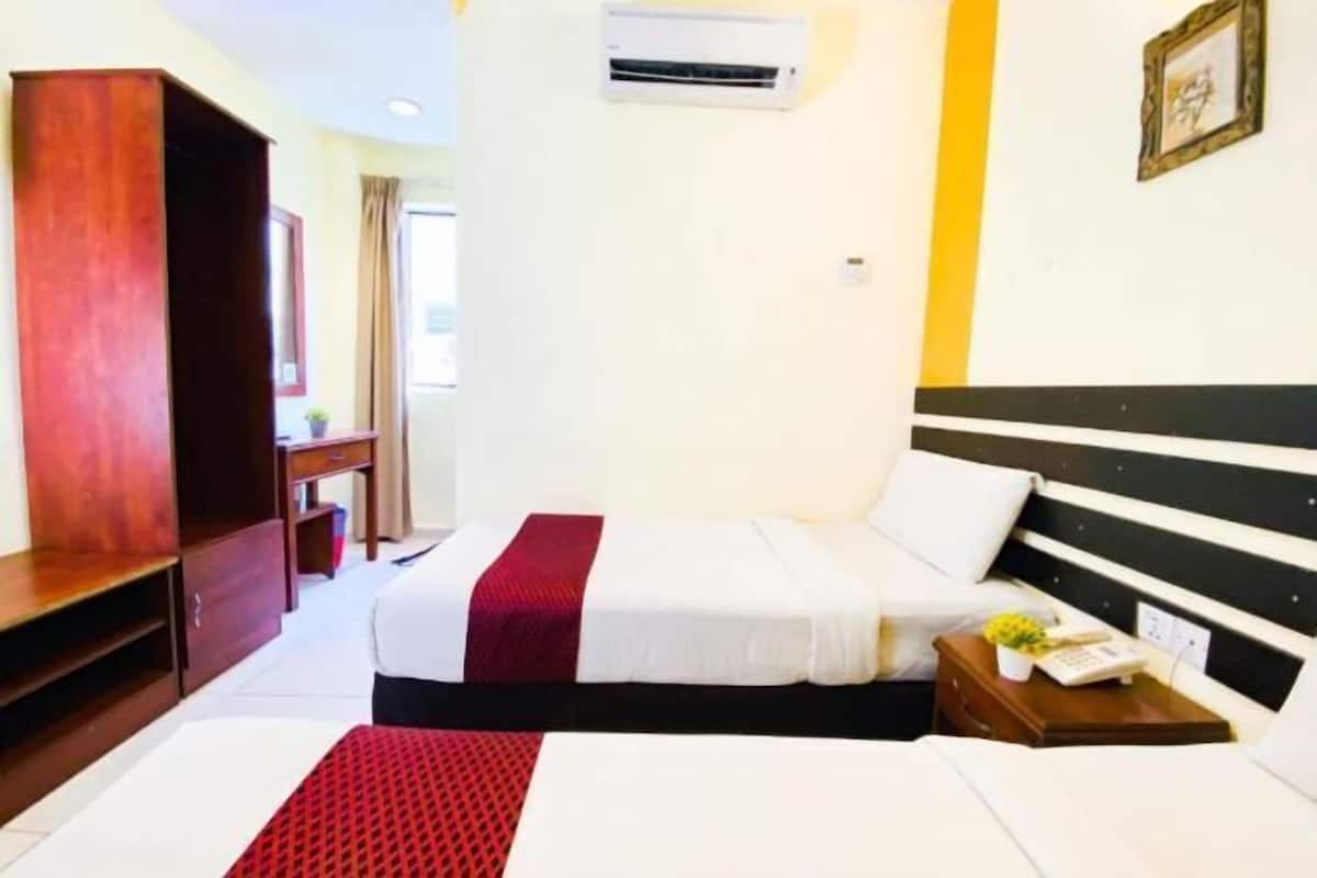 Desk, free WiFi, bed sheets