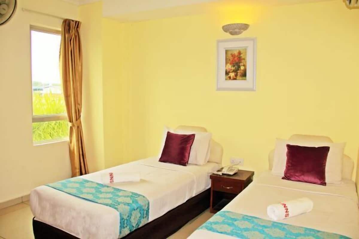 Desk, free WiFi, bed sheets