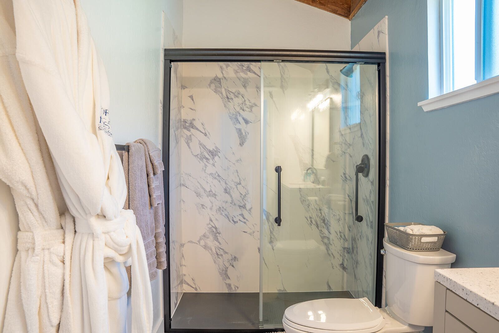 premium room, 1 king bed, hot tub, ocean view | bathroom | combined shower/bathtub, free toiletries, hair dryer, towels